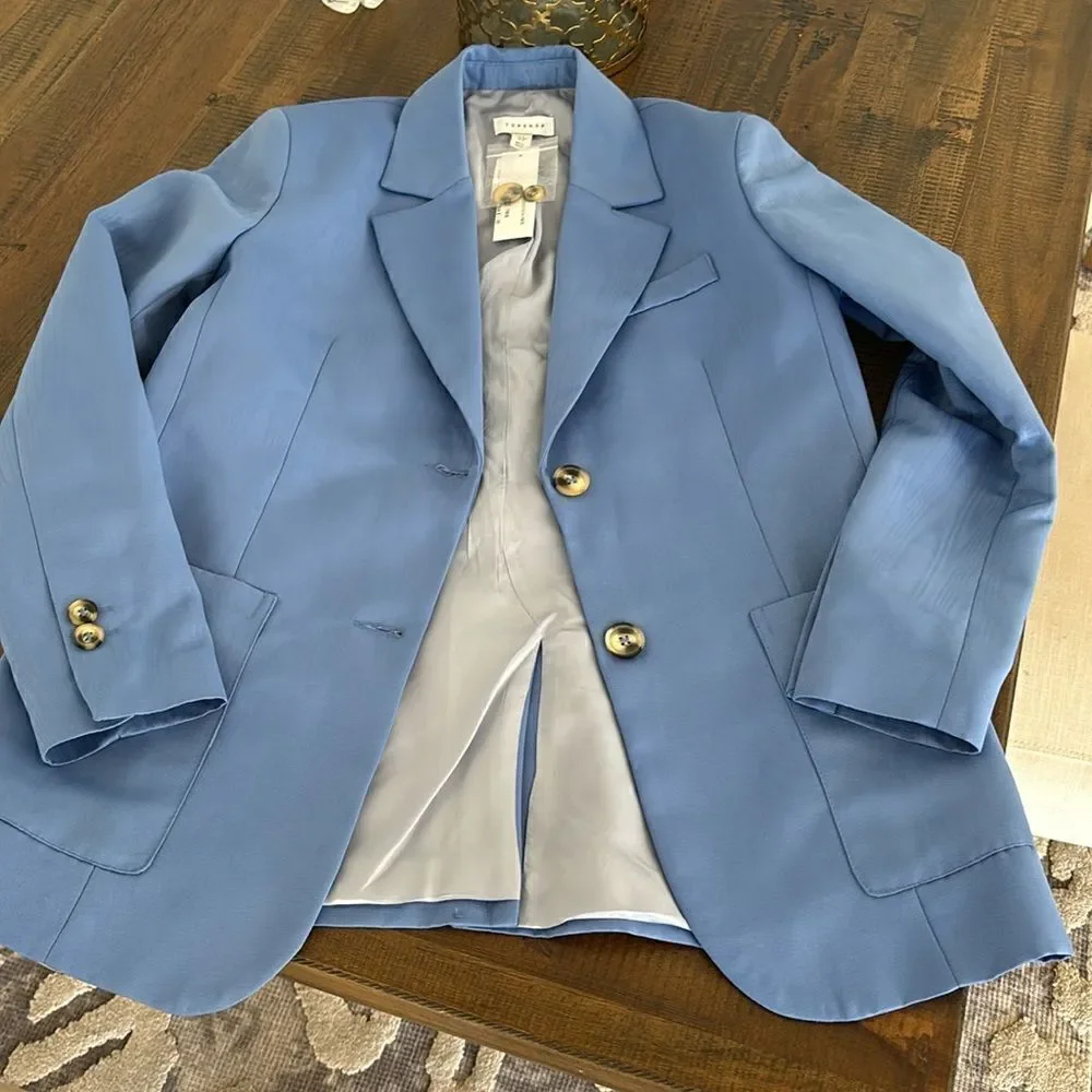 Topshop cobalt blue boyfriend blazer- new with tags- size 2